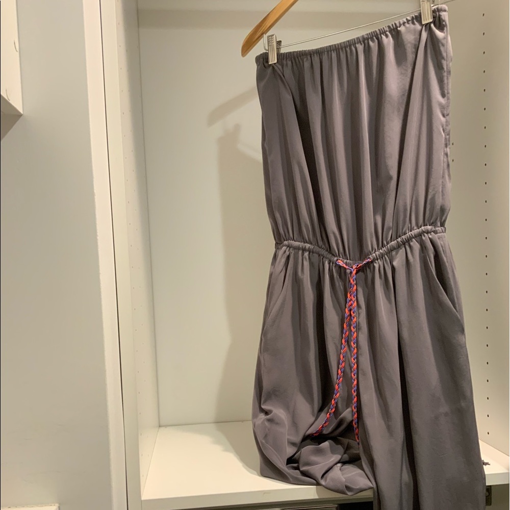 20a strapless gray jumpsuit medium